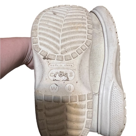 Crocs Boots White with Gray Boots Fur Inner Size 8 - Picture 6 of 8